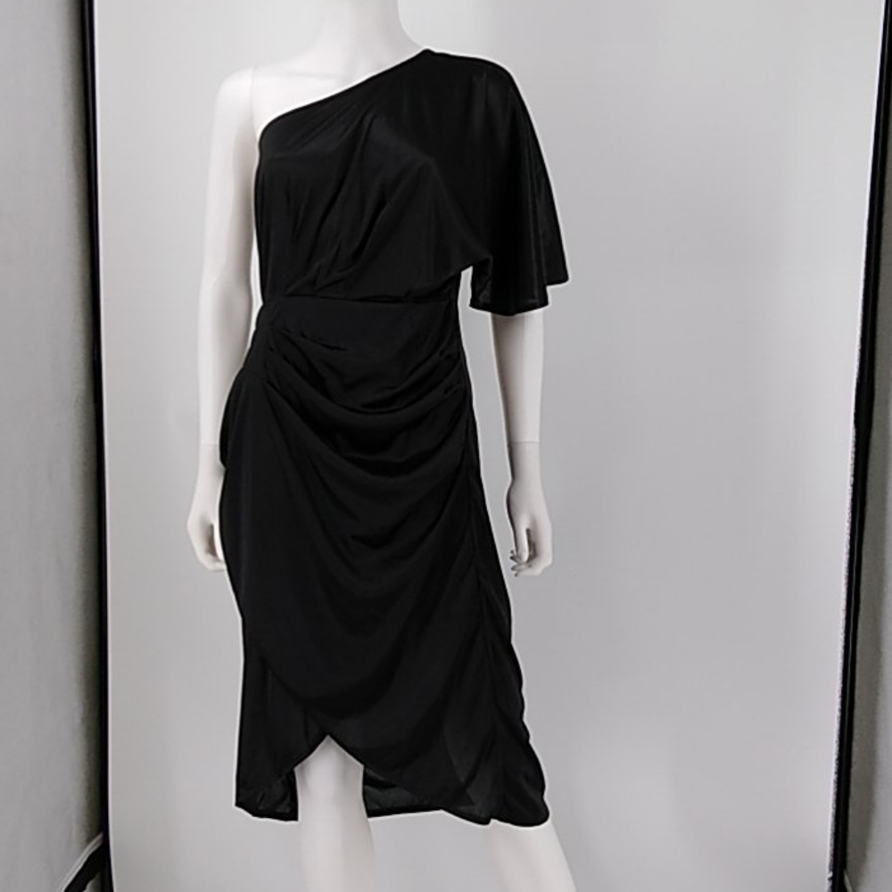 Black One Shoulder Fashion Bandage Dress